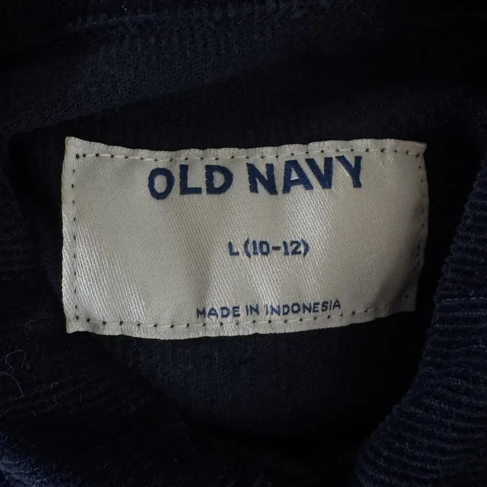 Old Navy 2024 Long-Sleeve Color Block Corduroy Shirt Boys Size 10-12 Large